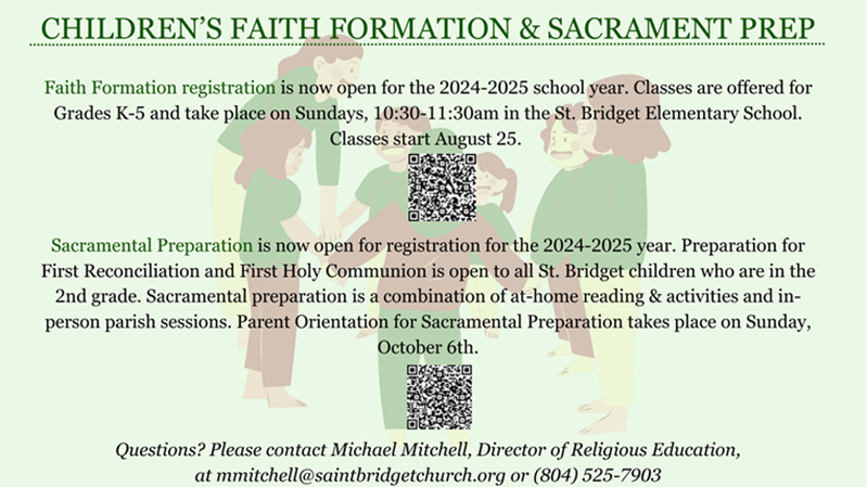 Children&#39;s Faith Formation and Sacrament Prep