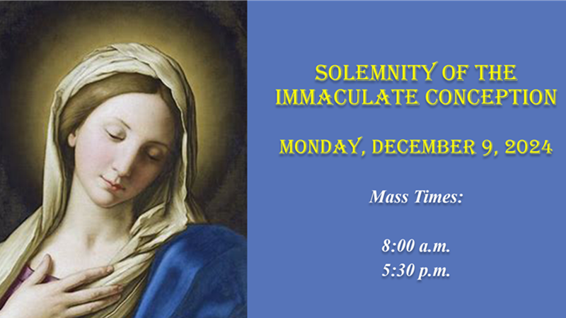 Immaculate Conception Mass Times 2024