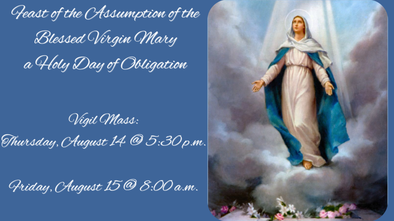 Assumption of Mary Mass Schedule