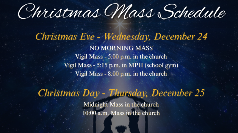 Christmas Mass Schedule