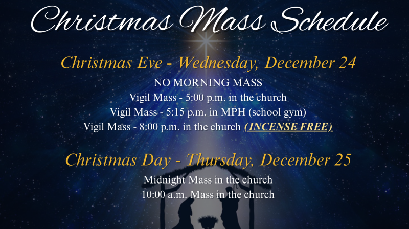 Christmas Mass Schedule