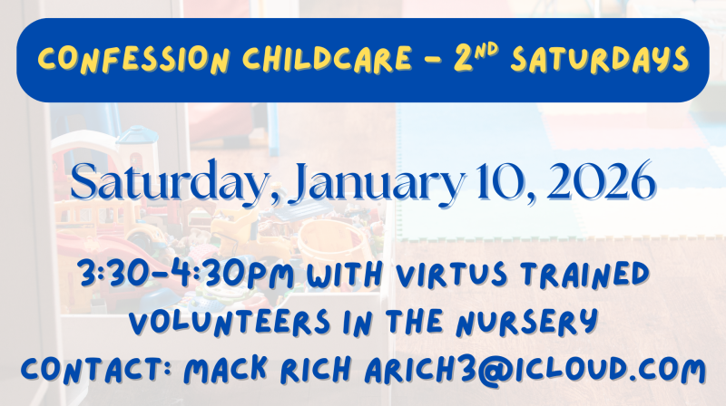 January 2026 - Confession Child Care - 2nd Saturday