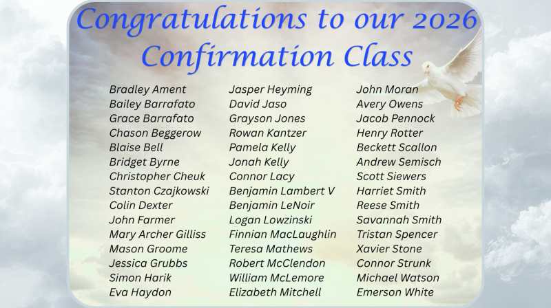 2026 Confirmation Class
