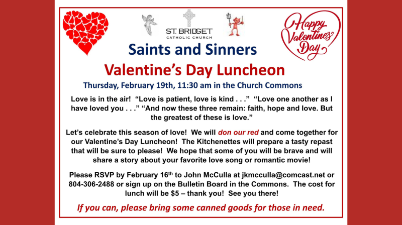 Saints & Sinners Valentine's Lunch