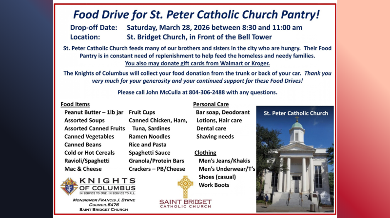 Knights March 2026 Food Drive