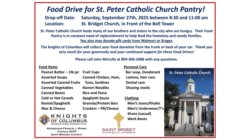 9/27 Food Drive