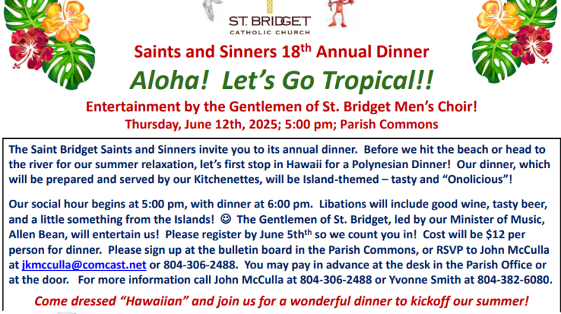 Saints & Sinners Annual Dinner
